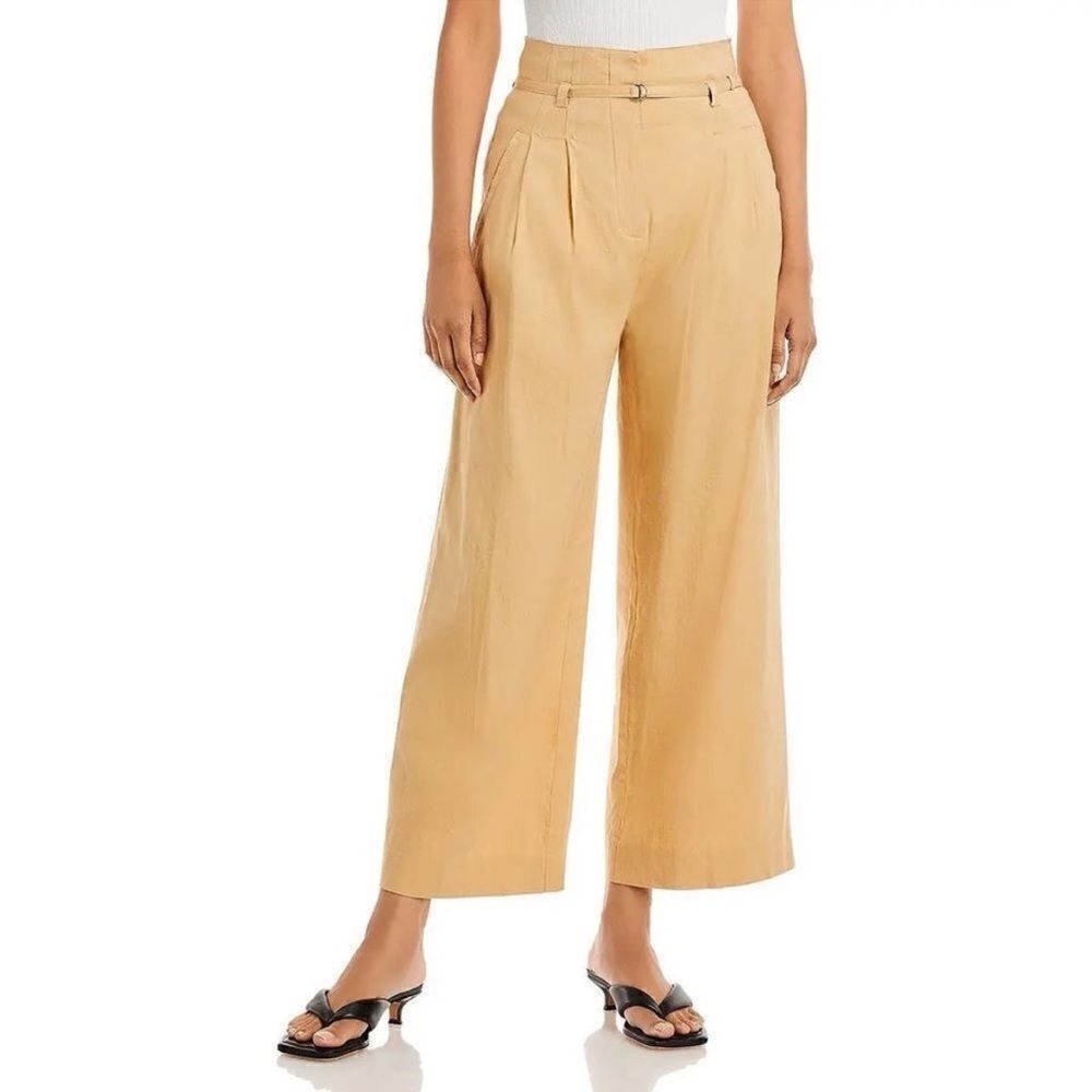 Derek Lam IO Crosby Sergio Linen Blend High Waist Wide Leg Pants Size 8 NWT $450